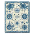 Blue Vintage Nautical Adventure Rug(Blue)