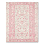 Blush Pink Floral Vintage Rug(Pink)
