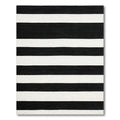Bold Black & White Striped Rug(Black)