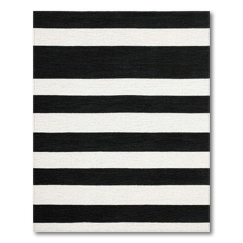 Bold Black & White Striped Rug