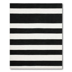 Bold Black & White Striped Rug(Black)