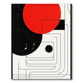 Bold Geometric Red Black White Rug