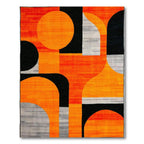 Bold Orange Geometric Energetic Rug