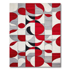 Bold Red Abstract Geometric Rug