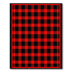Bold Red Black Plaid Rug(Red)