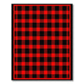 Bold Red Black Plaid Rug(Red)