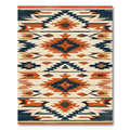 Bold Terracotta Navy Geometric Rug(Orange)