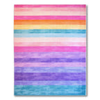 Bright Rainbow Striped Joyful Rug(Pink)