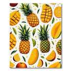 Bright Tropical Fruit Print Rug(Yellow)