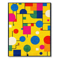 Bright Yellow Geometric Playful Rug