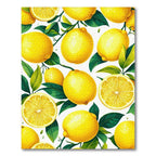 Bright Yellow Lemon Print Cheerful Rug(Yellow)