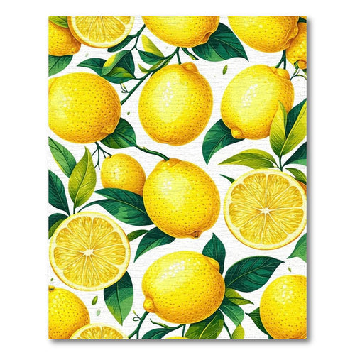 Bright Yellow Lemon Print Cheerful Rug(Yellow)