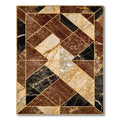 Brown Black Cream Geometric Modern Rug