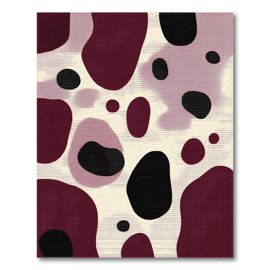 Burgundy Black Abstract Modern Rug(Purple)