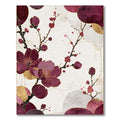 Burgundy Gold Floral Elegant Rug