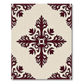 Burgundy Ornate Elegant Rug(Beige)