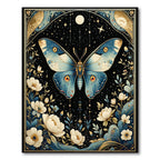 Celestial Blue Gold Butterfly Rug(Blue)