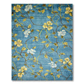 Cheerful Blue Floral Vine Rug(Blue)