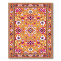Cheerful Orange Intricate Floral Rug(Orange)