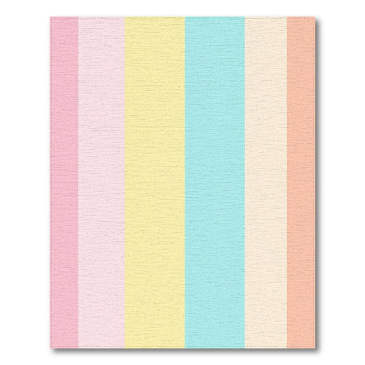 Cheerful Pastel Vertical Stripes Rug(Pink)