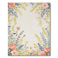 Cheerful Pink Blue Floral Rug(Beige)
