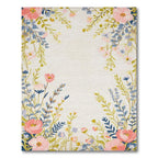 Cheerful Pink Blue Floral Rug(Beige)