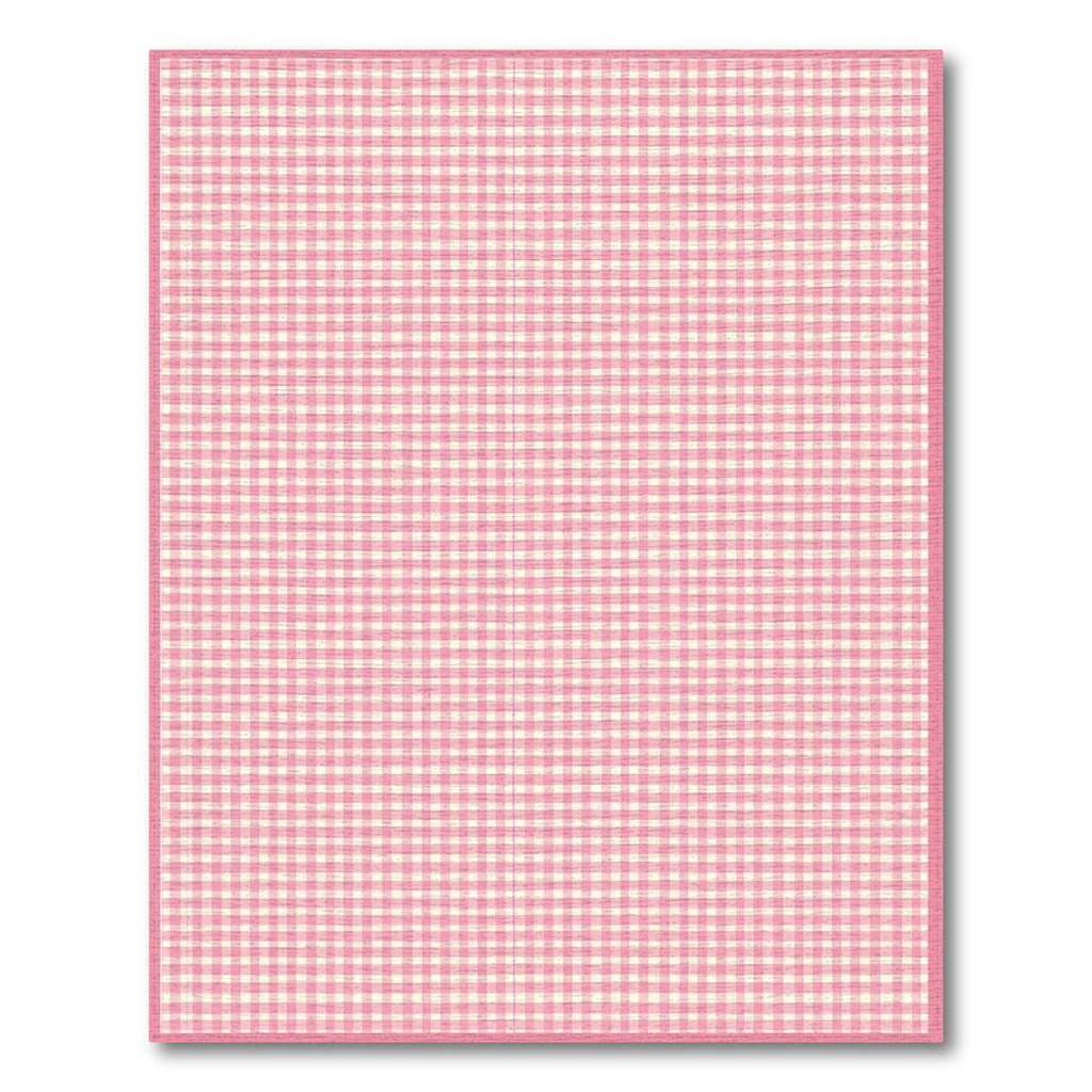Cheerful Pink Gingham Rug(Pink)