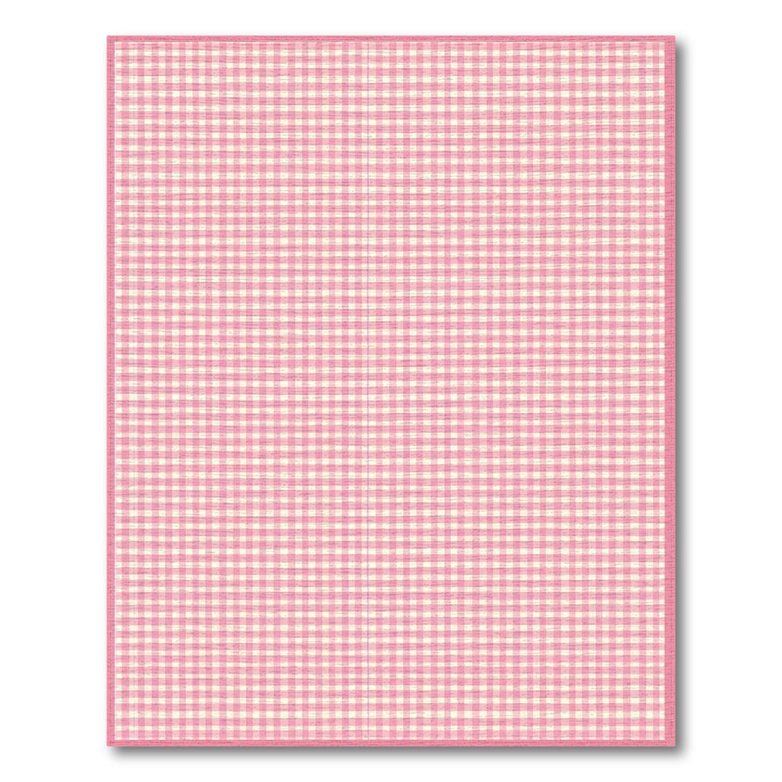 Cheerful Pink Gingham Rug(Pink)