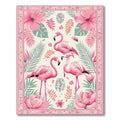 Cheerful Pink Tropical Rug(Ivory)