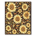 Cheerful Sunflower Dark Pattern Rug(Yellow)