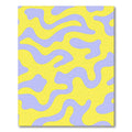 Cheerful Yellow Purple Wavy Rug