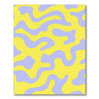Cheerful Yellow Purple Wavy Rug