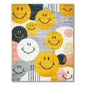 Cheerful Yellow Smiley Face Rug(Yellow)