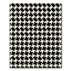 Classic Black White Houndstooth Rug(Black)