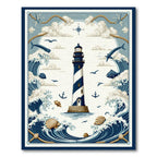 Coastal Blue Nautical Rug(Blue)