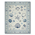Coastal Blue Seashell Starfish Rug(Blue)