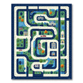 Colorful City Map Playful Rug(Green)