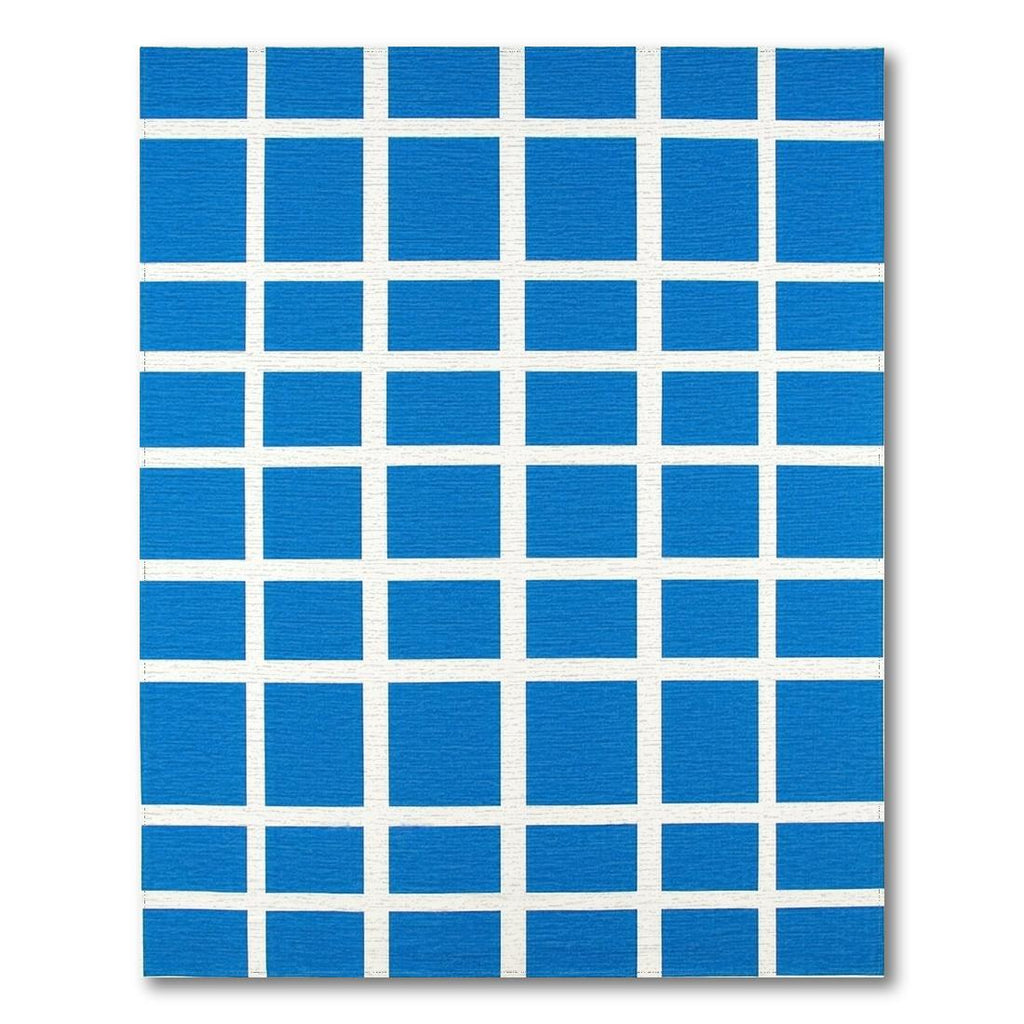 Contemporary Blue Grid Rug