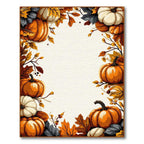 Cozy Fall Pumpkin Leaf Border Rug(Orange)