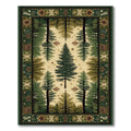 Cozy Green Forest Scene Rug(Green)
