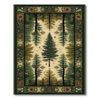 Cozy Green Forest Scene Rug(Green)