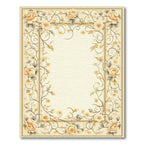 Cream Floral Scroll Elegant Rug(Beige)
