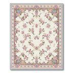 Cream Pink Floral Elegant Rug(Pink)