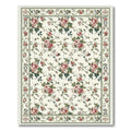 Cream Pink Floral Romantic Rug(Ivory)
