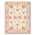 Cream Pink Rose Vine Rug
