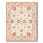 Cream Pink Rose Vine Rug