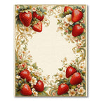 Cream Strawberry Floral Cheerful Rug(White)