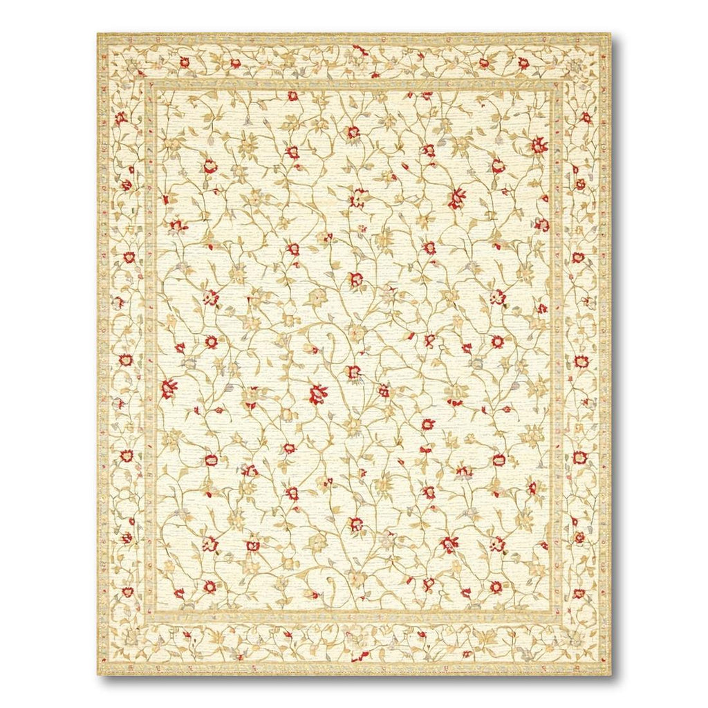 Cream Vining Florals Serene Rug(Beige)