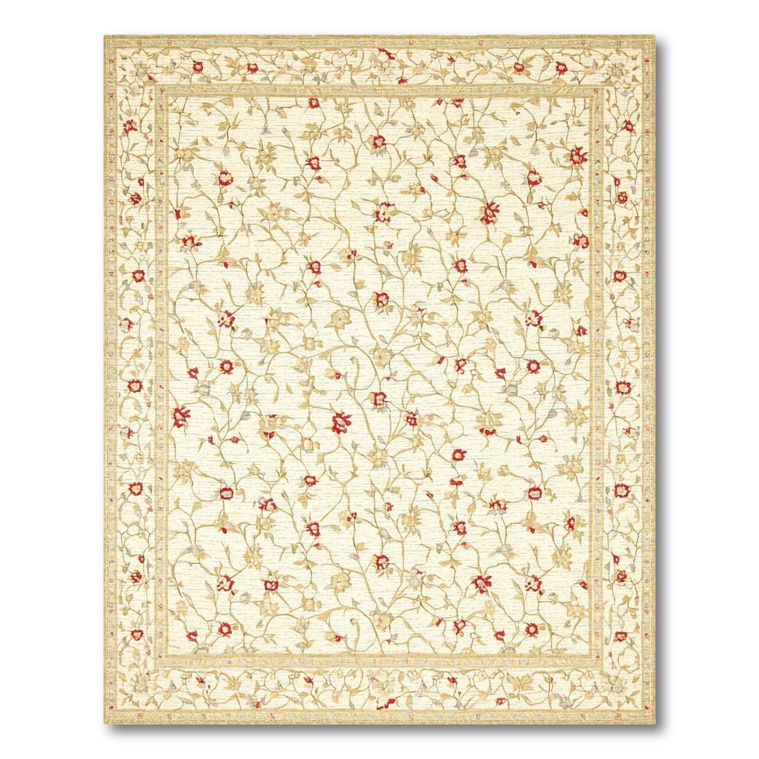 Cream Vining Florals Serene Rug(Beige)