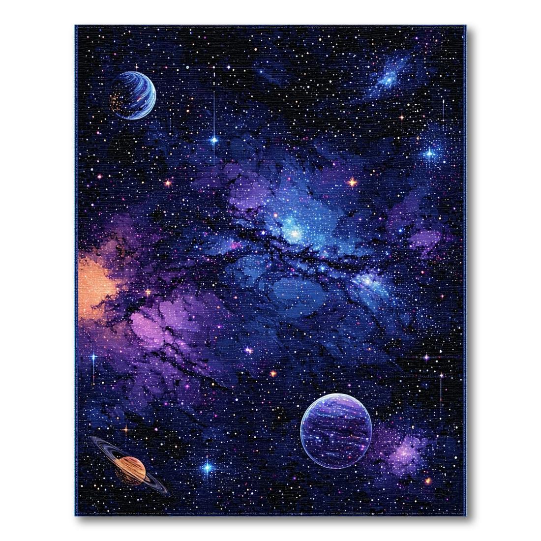 Deep Blue Purple Cosmic Dreamy Rug(Blue)